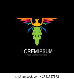 abstract eagle fly logo, eagle head american flag