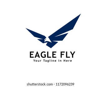 abstract Eagle fly logo, negative space head eagle fly logo