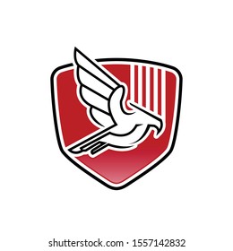 abstract Eagle fly logo, negative space head eagle fly logo