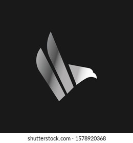 Abstract Eagle fly logo, negative space head eagle fly logo