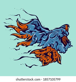 abstract eagle flying illustration design