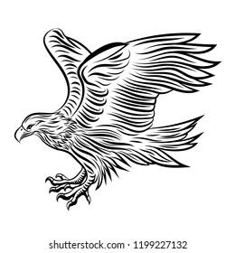 Águila abstracta en forma de tatuaje tribal
