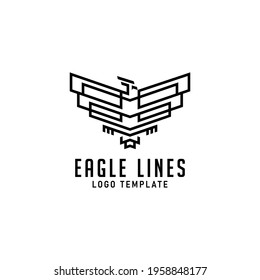 Abstract Eagle with Geometric Lines Concept Logo Design. Vector Logo Illustration.
