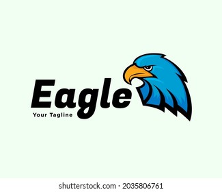 abstract eagle hawk falcon bird head color logo template illustration inspiration