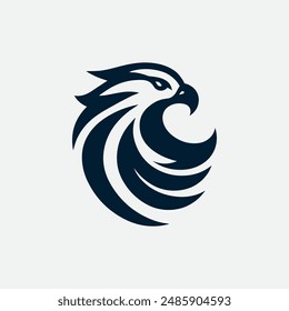 Abstract eagle hawk falcon logo icon, symbolizing agility and strength. Perfect for sports teams, aviation, and corporate branding. Vector design for scalability and versatility.