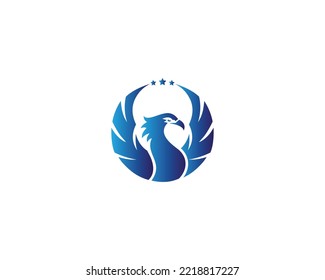 Abstract Eagle or Hawk Head Logo Template Mascot Design Vector Concept.