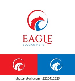 Abstract eagle or hawk head logo design for design mascot, label, badge, emblem or other branding. Eagle head logo vector illustration
