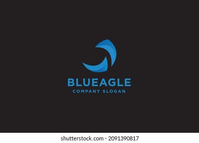 Abstract Eagle head business and technology logo design vector illustration.