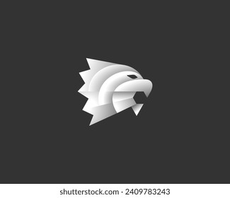 Abstract eagle head gradient logo. Creative bird falcon hawk vector sign. Freedom power symbol.