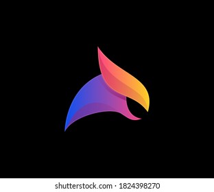 Abstract eagle head with gradient style logo design