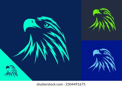 Abstract eagle head with lightning and thunder elements, designed as a powerful mascot logo. Ideal for dynamic branding, esports, and team identities that emphasize energy and impact