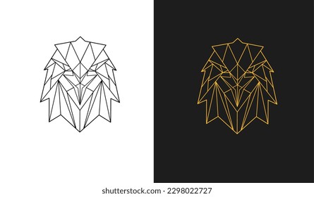 abstract eagle head logo graphic vector illustration with Polygon and lineart geometric design