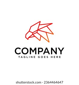 abstract eagle head logo graphic vector illustration with Polygon and lineart geometric design