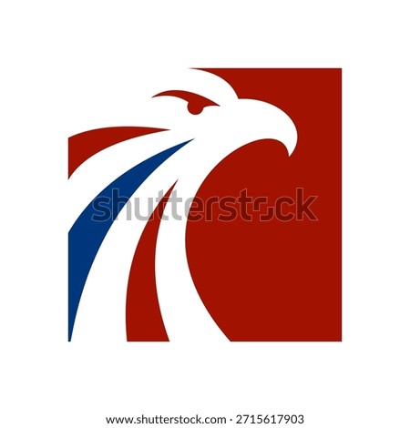 Abstract eagle head logo symbolizing strength, leadership, vision, and protection. Suitable for corporate identity, security services, and professional branding.