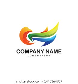 Abstract eagle logo design illustration