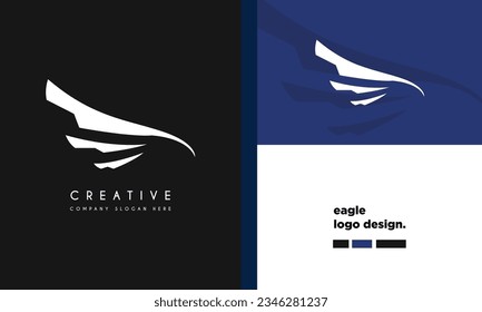 Abstract eagle logo design vector illustration.