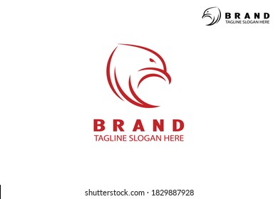 Abstract eagle logo, eagle head design concept with wing, modern creative and simple logo, isolated on white background.