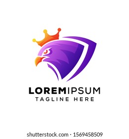 abstract eagle logo illustration, gradient head eagle logo