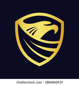 abstract eagle logo in shield concept