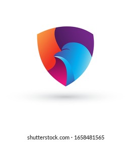 Abstract eagle logo template.colorful with gradients.vector eps10.editable.