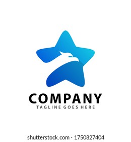 Abstract Eagle Star Head Icon Logo Design Vector Illustration Template