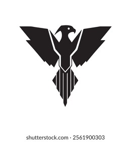 Abstract Eagle Symbol in Monochrome Style