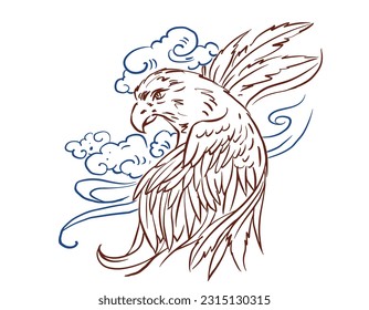 Abstract of eagle vector for card, decoration, illustration