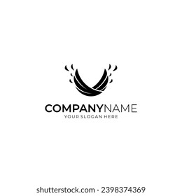 Abstract eagle wings logo design concept