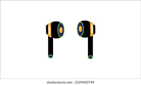 Abstract Earphone icon in trendy flat design,Modern music concept. Audio technology.