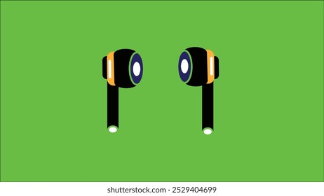 Icono Abstractas del auricular en diseño plano de moda, icono del Vector de los auriculares del oído.
