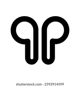 abstract earphone Shape line icon 