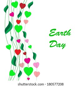 Abstract earth day background isolated on the white phone