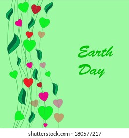 Abstract earth day background  on the green phone