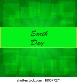 Abstract earth day background  on the green phone with rays