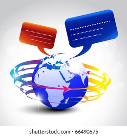 abstract earth design with chat bubble