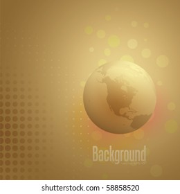 abstract earth globe background - North America view, vector illustration