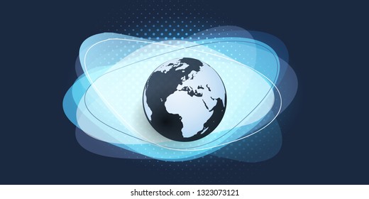 Resumen Diseño del globo terrestre - Negocios globales, tecnología, concepto de globalización, plantilla de vectores