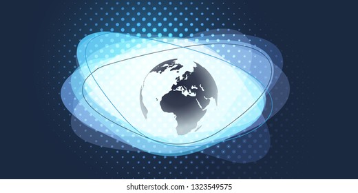 Abstract Earth Globe Design - Global Business, Technology, Globalisation Concept, Vector Template