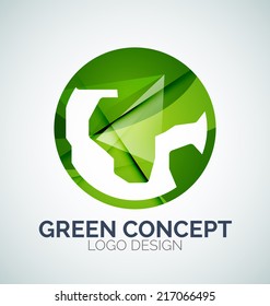 Abstraktes Design des Earth-Logos aus Farbstücken - verschiedene geometrische Formen