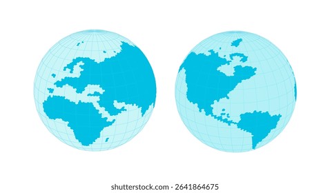 Abstract earth map with focus on geographic accuracy and tech aesthetics. Use for ESG reports, climate change presentations, or e-learning modules