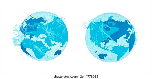 Mapa de terra abstrato com foco na precisão geográfica e estética tecnológica. Use para relatórios ESG, apresentações de mudanças climáticas ou módulos de e-learning