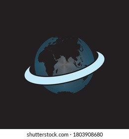 Abstract earth planet globe logo for travel agency