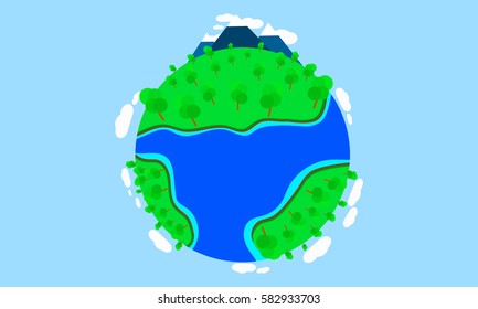 Abstract earth planet(bright day,no sun)