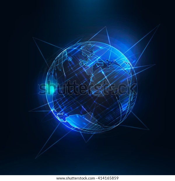 Abstract Earth Sci Fi Globe Motion Stock Vector (Royalty Free) 414165859