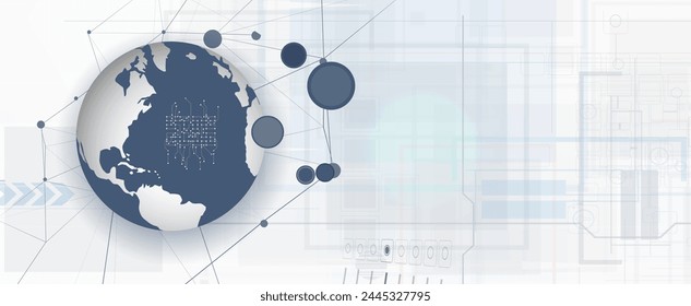The abstract earth technology background for science and business presentation. Vector Art.