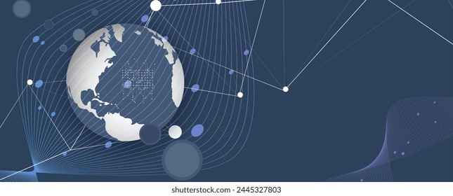 El fondo abstracto de la tecnología de la tierra para la presentación de la ciencia y los negocios. Arte vectorial.