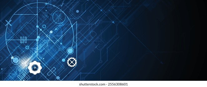 The abstract earth technology background for science and business presentation. Vector Art.