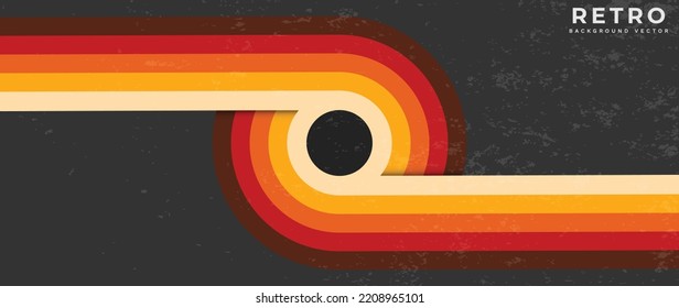 Resumen del tono de la tierra 70s vector de fondo. Papel pintado de estilo retro vintage con forma geométrica, círculo, textura gruesa. 1970 diseño de ilustración a color adecuado para afiches, banner, decorativo, arte de pared.