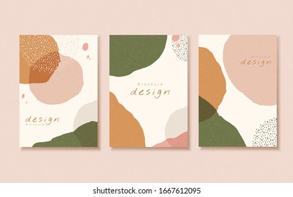 Abstract Earth Tone Orange And Green Flyer Template Design With Strokes Effect