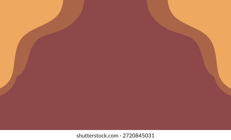 Fondo de borde superior de tono tierra Abstractas. Marco de cortina líquida boho marrón minimalista con espacio de copia. Moderna Plantilla de cabezazo bohemio. Marco ondulado minimalista.